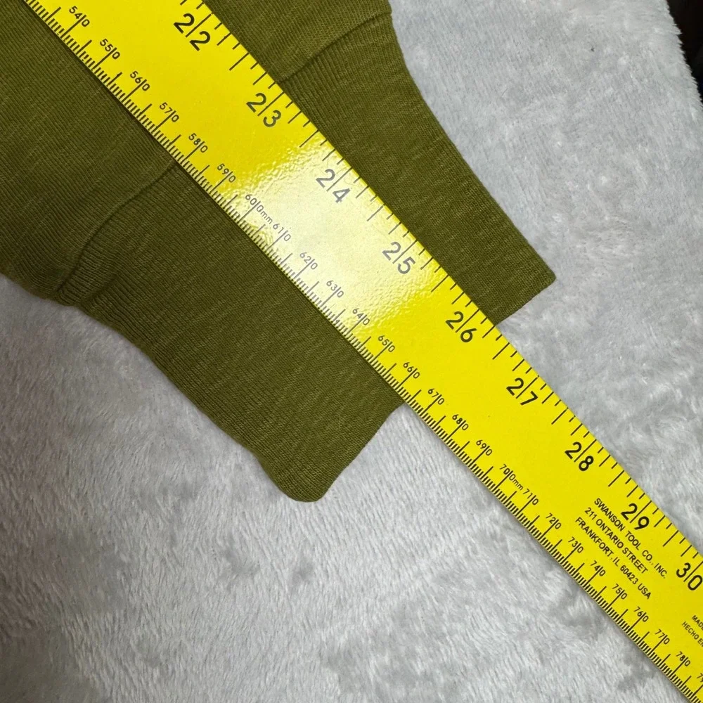 NWOT American Giant Mens Long Sleeve Crew Neck T-Shirt M Olive Green Slub Cotton - Picture 7 of 8